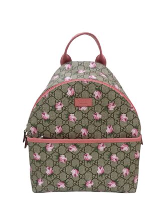 FLORAL PRINT LEATHER BACKPACK