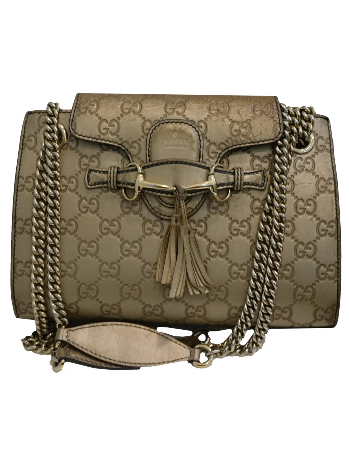 METALLIC GUCCISSIMA LEATHER EMILY CHAIN