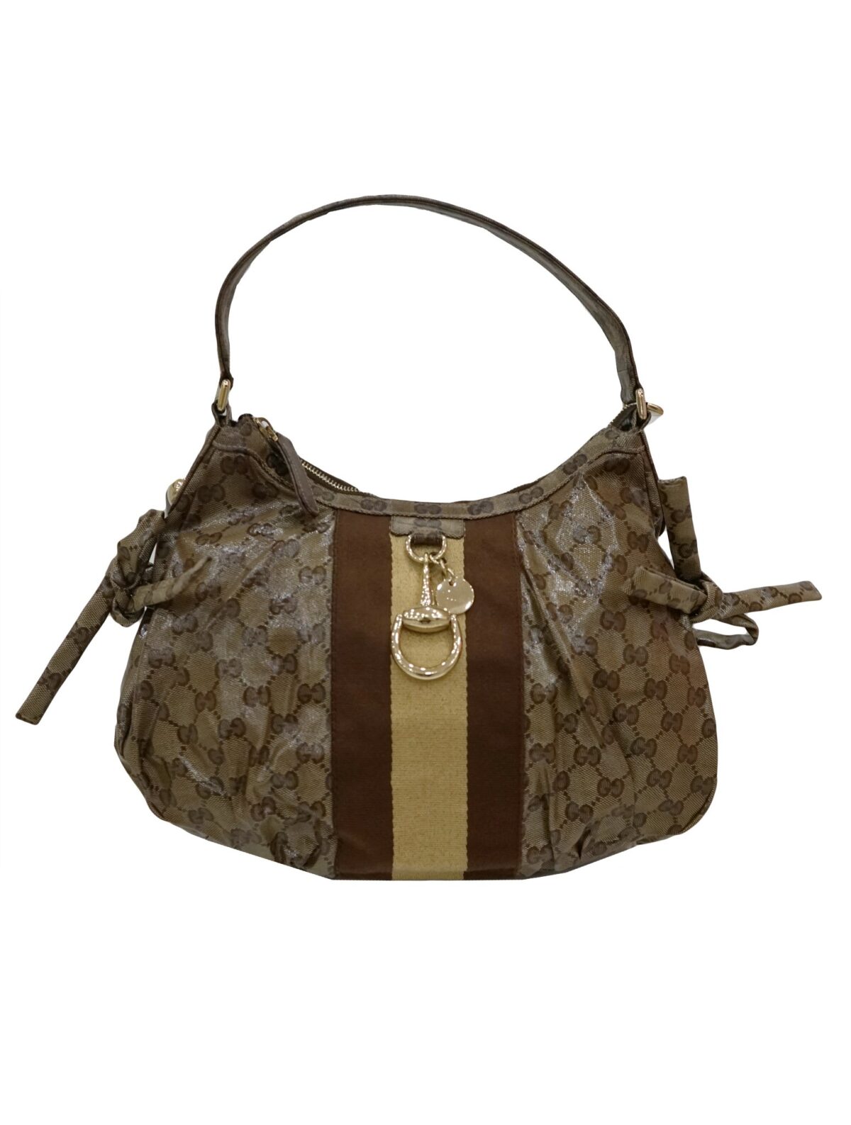 GG CRYSTAL COATED CANVAS HOBO BAG