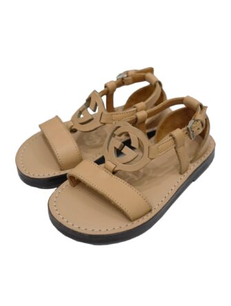 BABY LIGHT BROWN LEATHER SANDALS