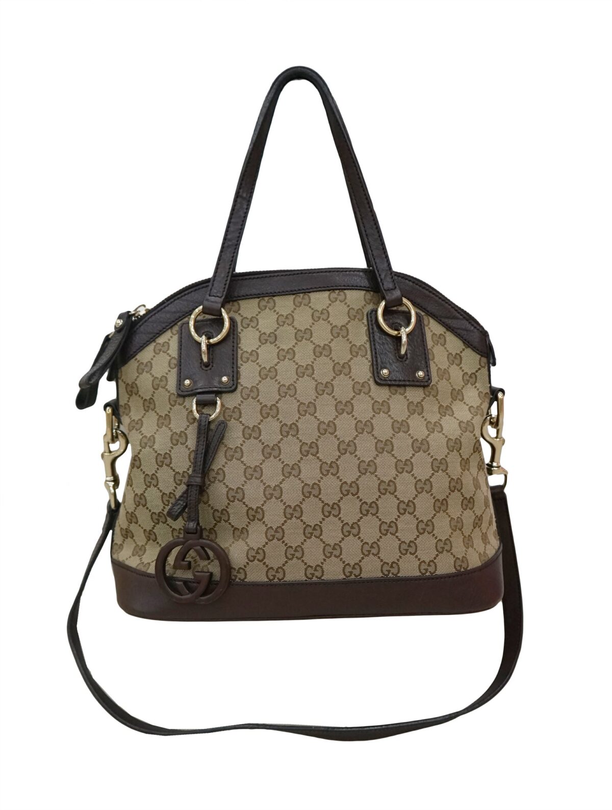 GG CANVAS CHARM MEDIUM TOP HANDLE BAG