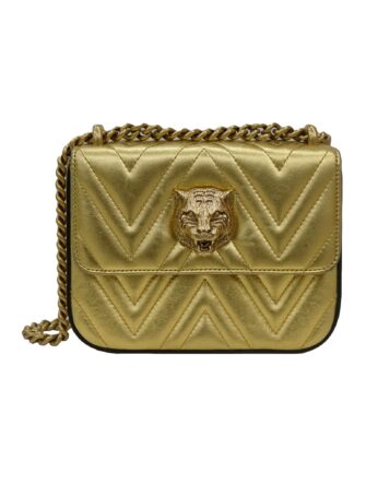 CHEVRON LEATHER BROADWAY TIGER BAG