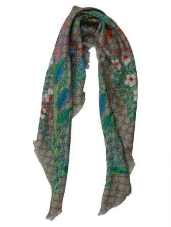 FRAYED PRINT MODAL AND SILK BLEND SCARF