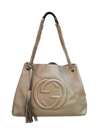 SOHO METALLIC LEATHER TOTE BAG