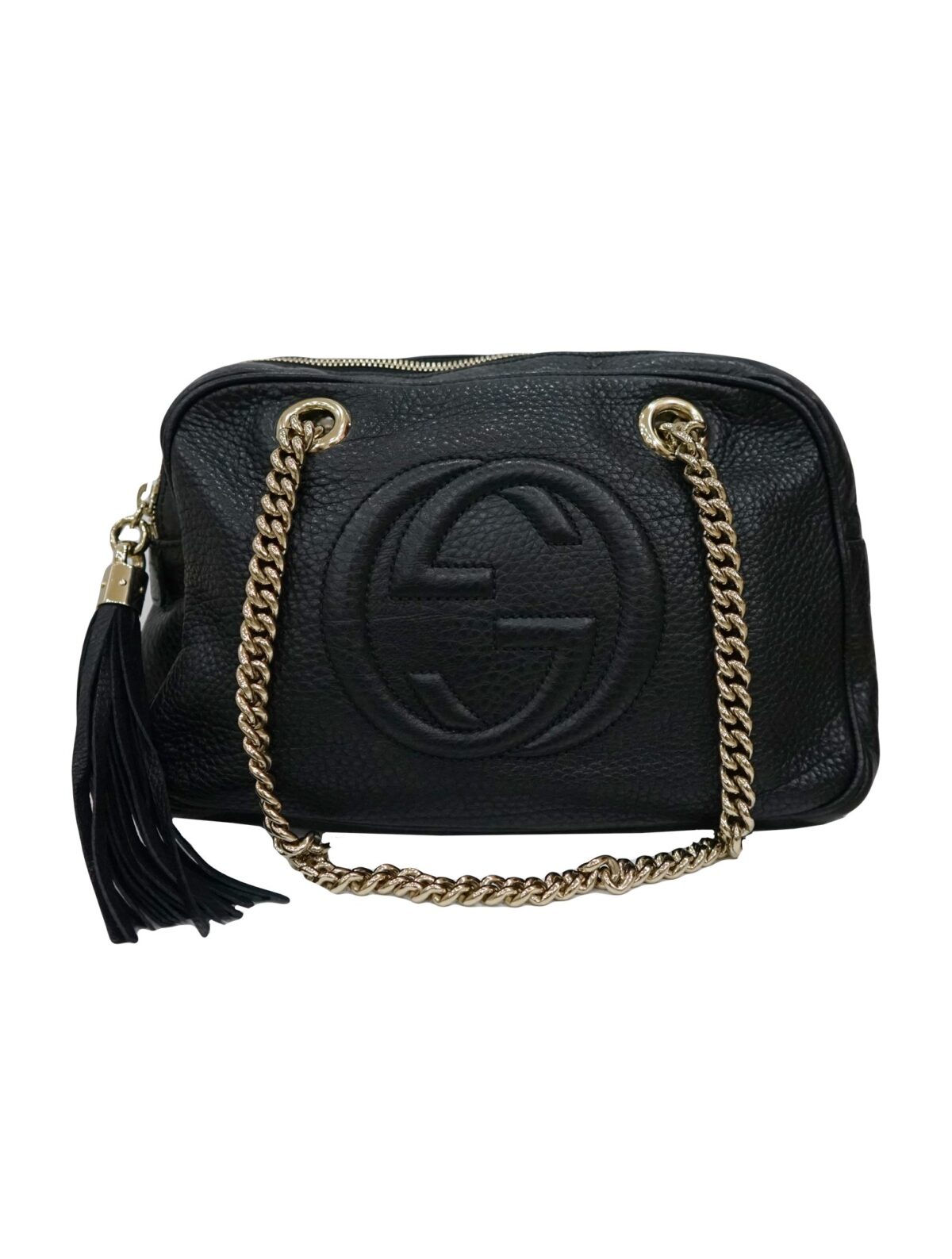 PEBBLED CALFSKIN  SOHO CHAIN SHOULDER BAG