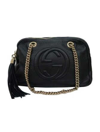 PEBBLED CALFSKIN  SOHO CHAIN SHOULDER BAG