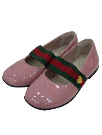 PATENT LEATHER WEB DETAIL FLATS
