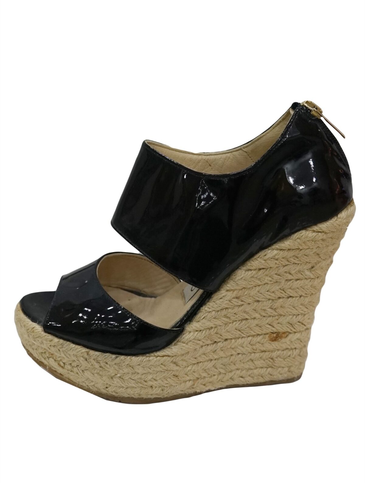 PATENT PATRIOT ESPADRILLE WEDGE SANDALS