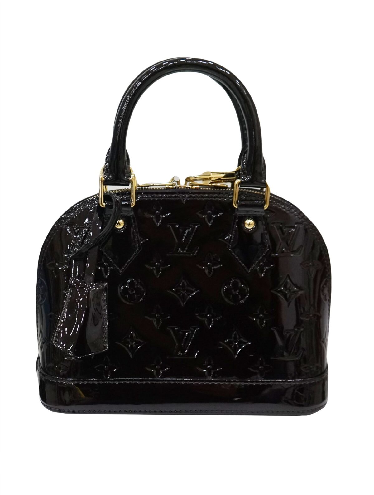 AMARANTE MONOGRAM VERNIS ALMA BAG