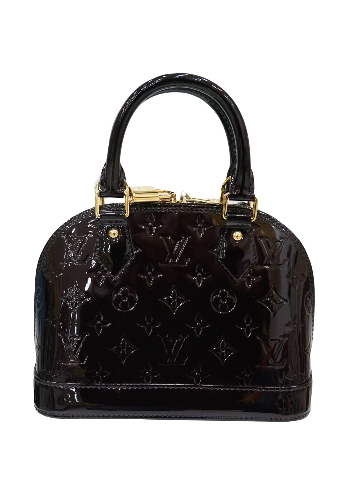 AMARANTE MONOGRAM VERNIS ALMA BAG