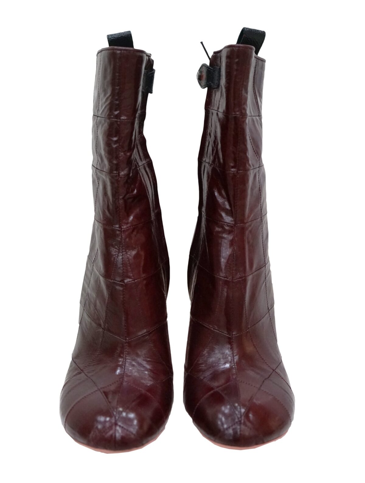 EEL SKIN PATCWORK INSTINCT ANKLE BOOTS