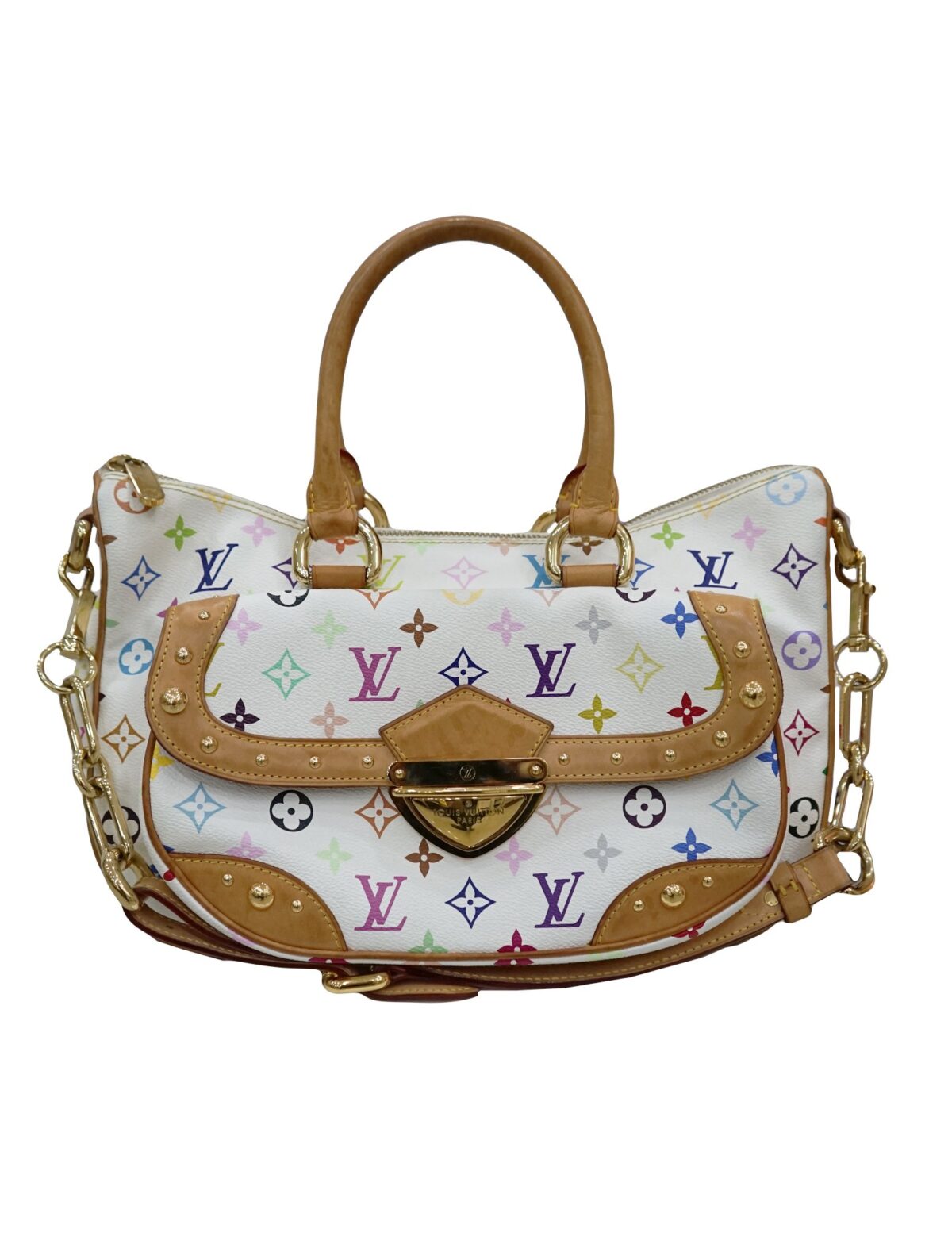 WHITE MULTICOLORED MONOGRAM RITA BAG