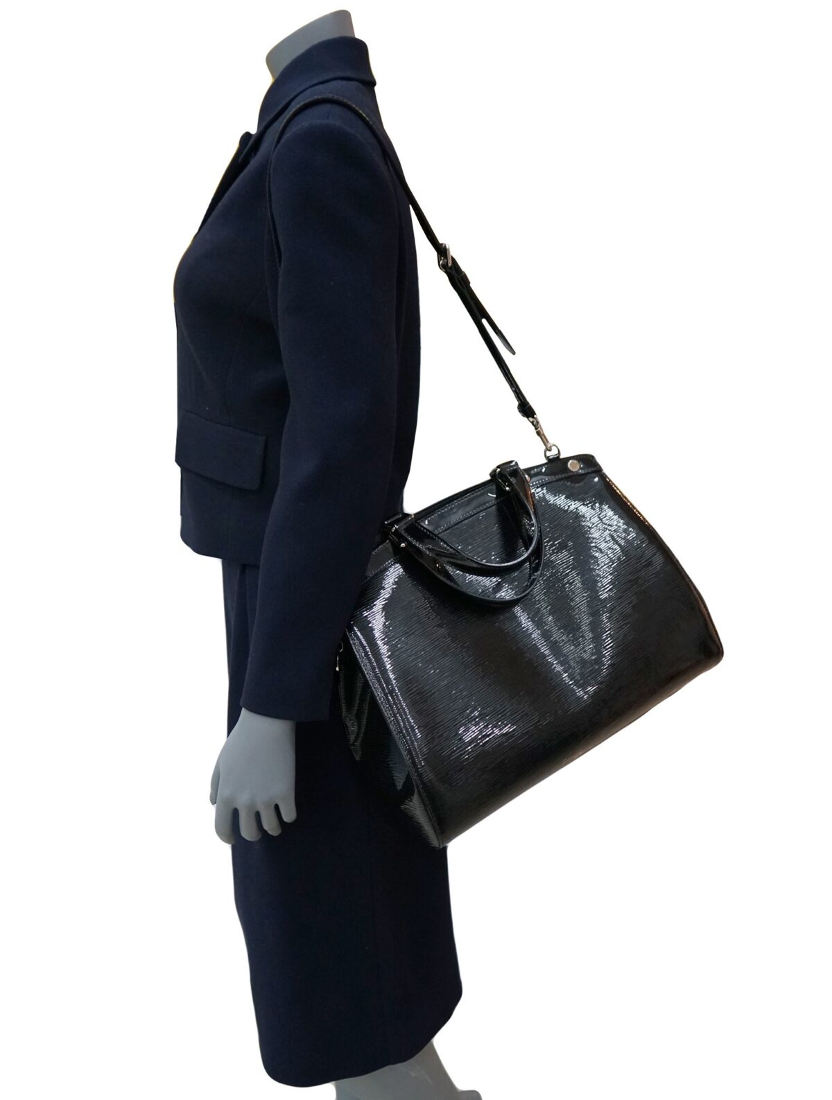 BLACK ELECTRIC EPI LEATHER BREA BAG