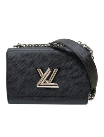 BLACK EPI LEATHER MM TWIST BAG