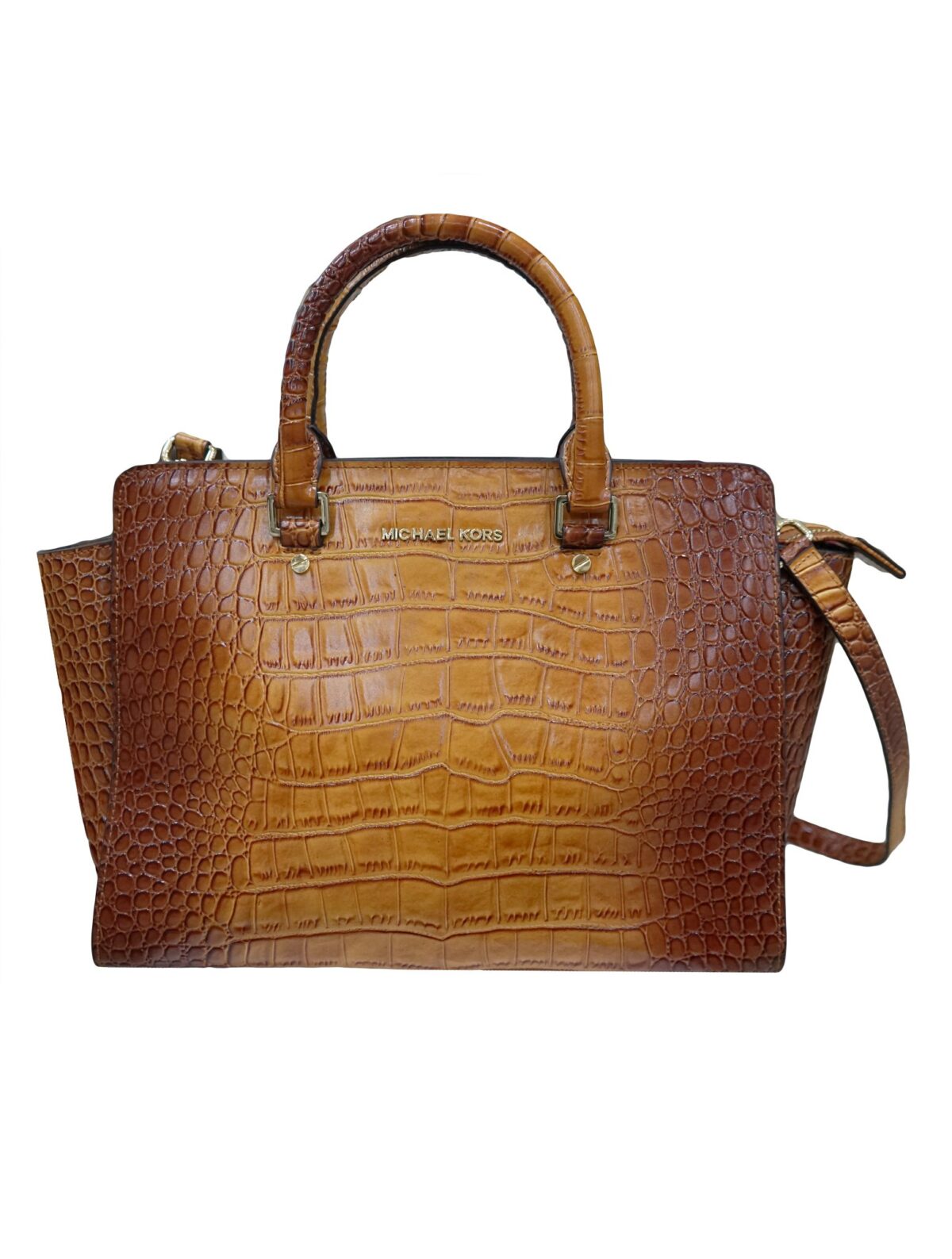 CROC EMBOSSED LEATHER SELMA TOTE BAG
