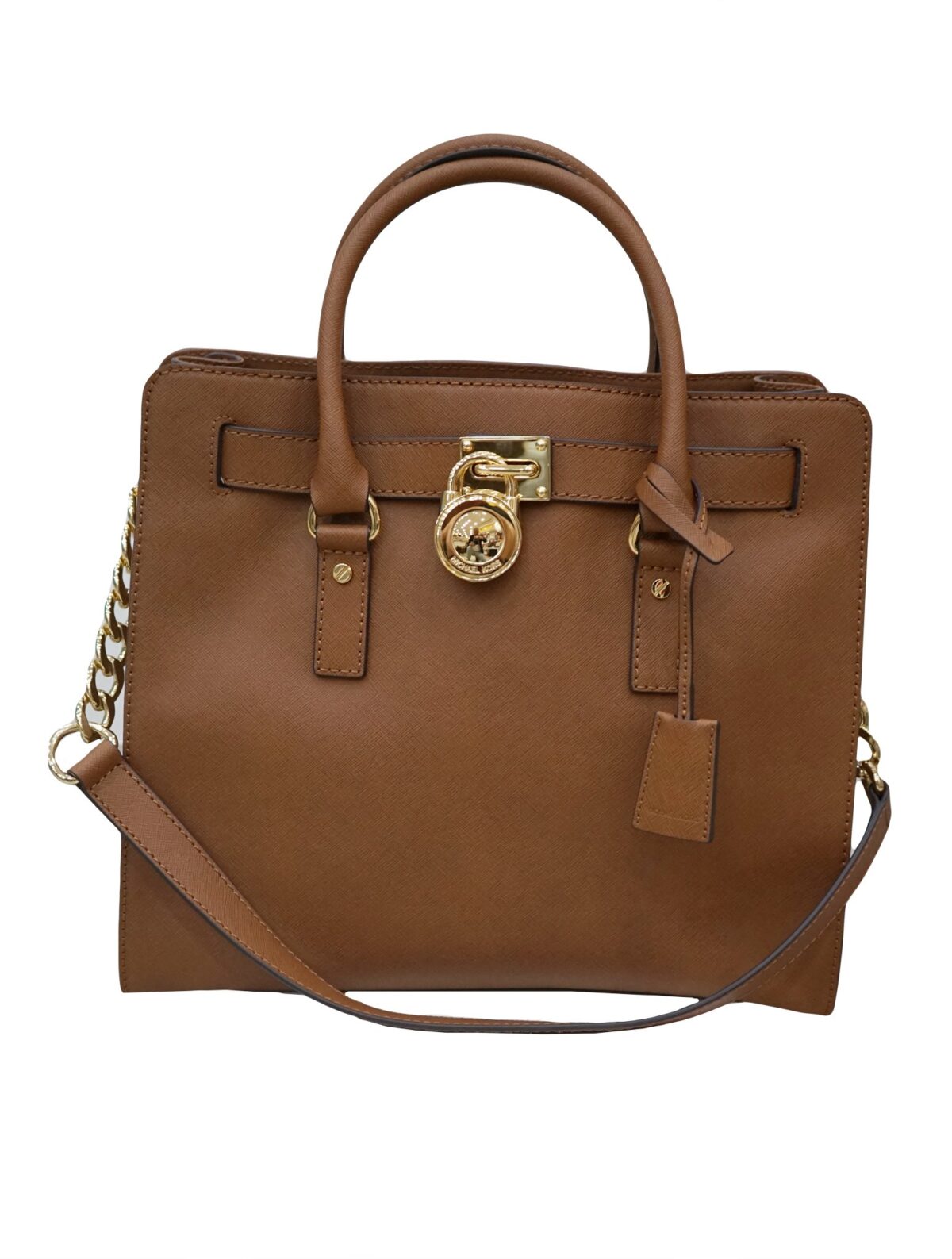 BROWN SAFFIANO HAMILTON BAG