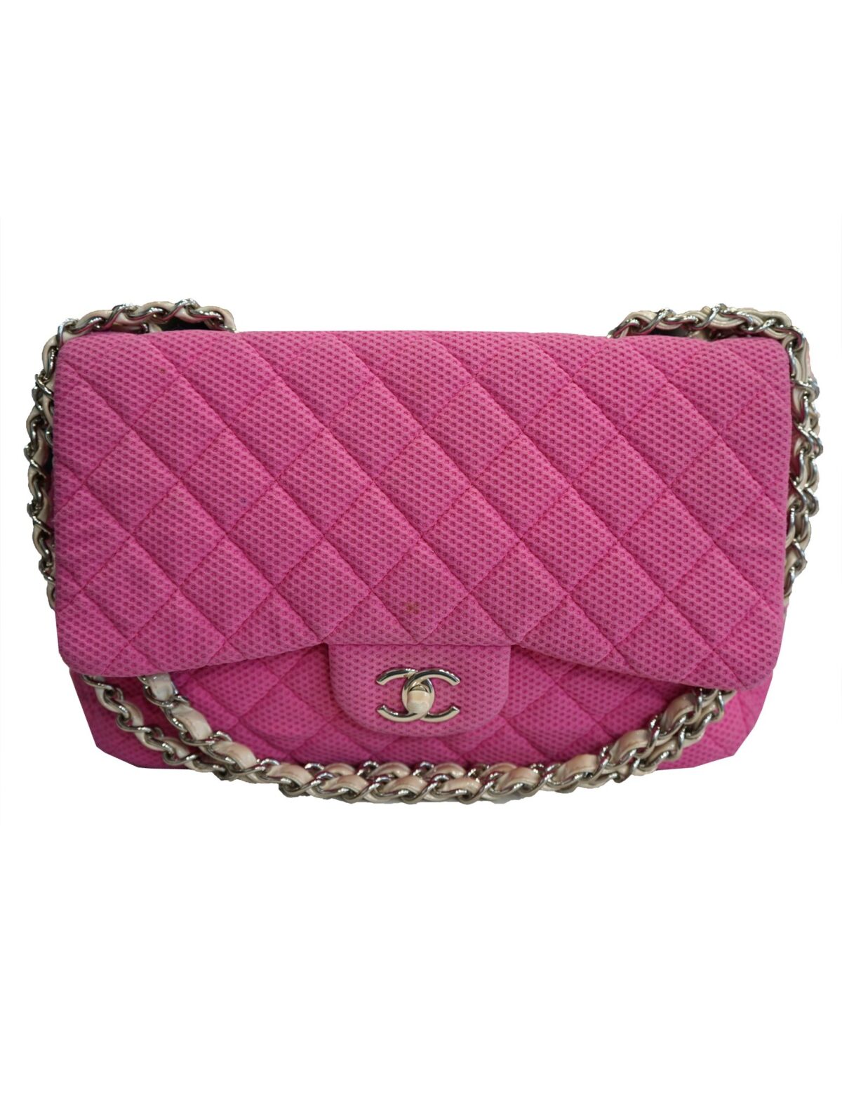 QUILTED FABRIC FLAP BAG