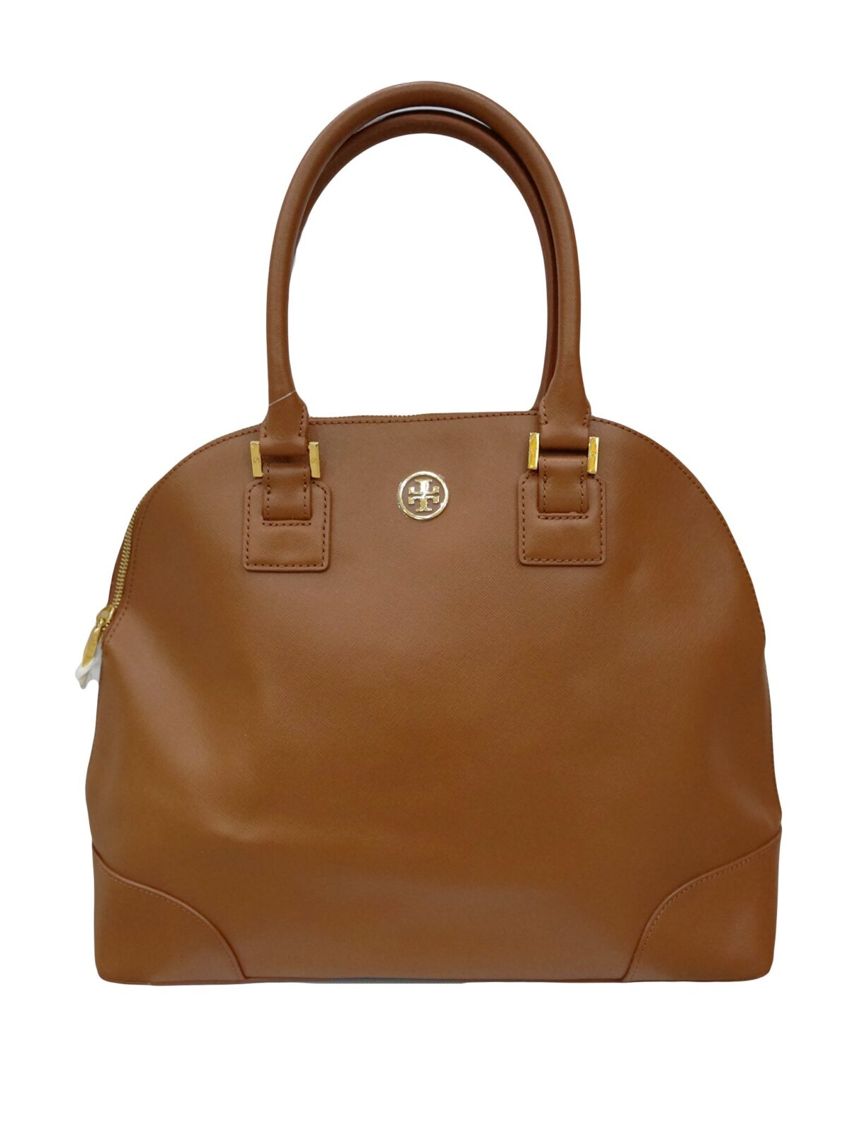 BROWN LEATHER ROBINSON DOME SATCHEL