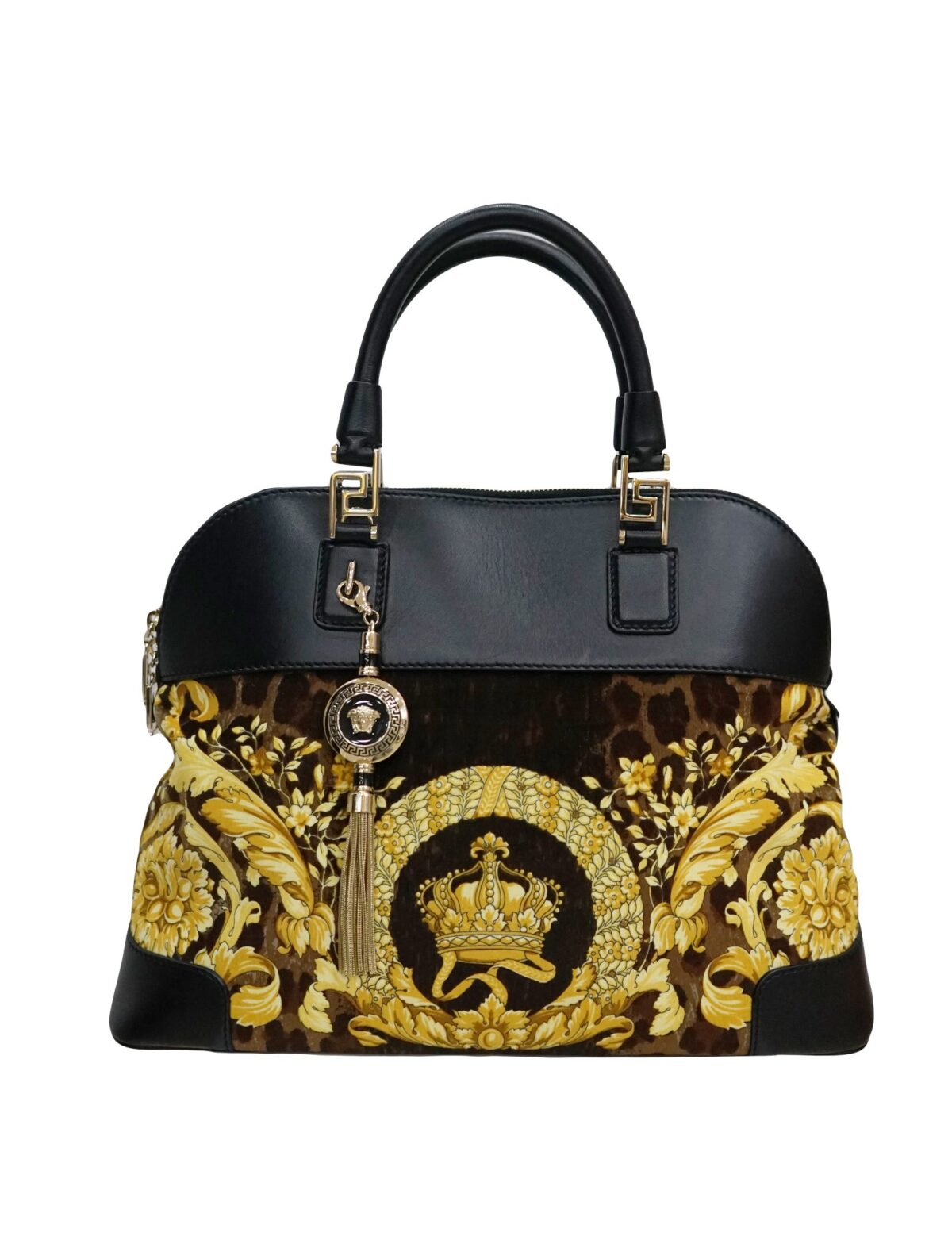 CALFSKIN BAROQUE PRINT VINTAGE HANDBAG