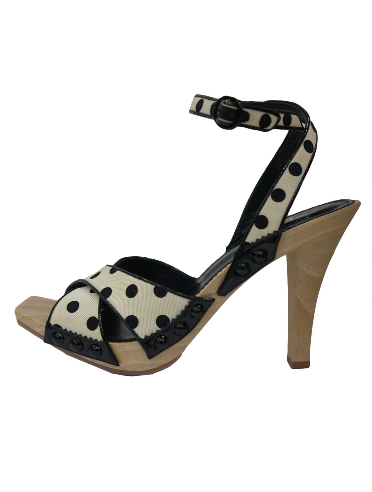 LOLITA POLKA DOT WOODEN SANDALS