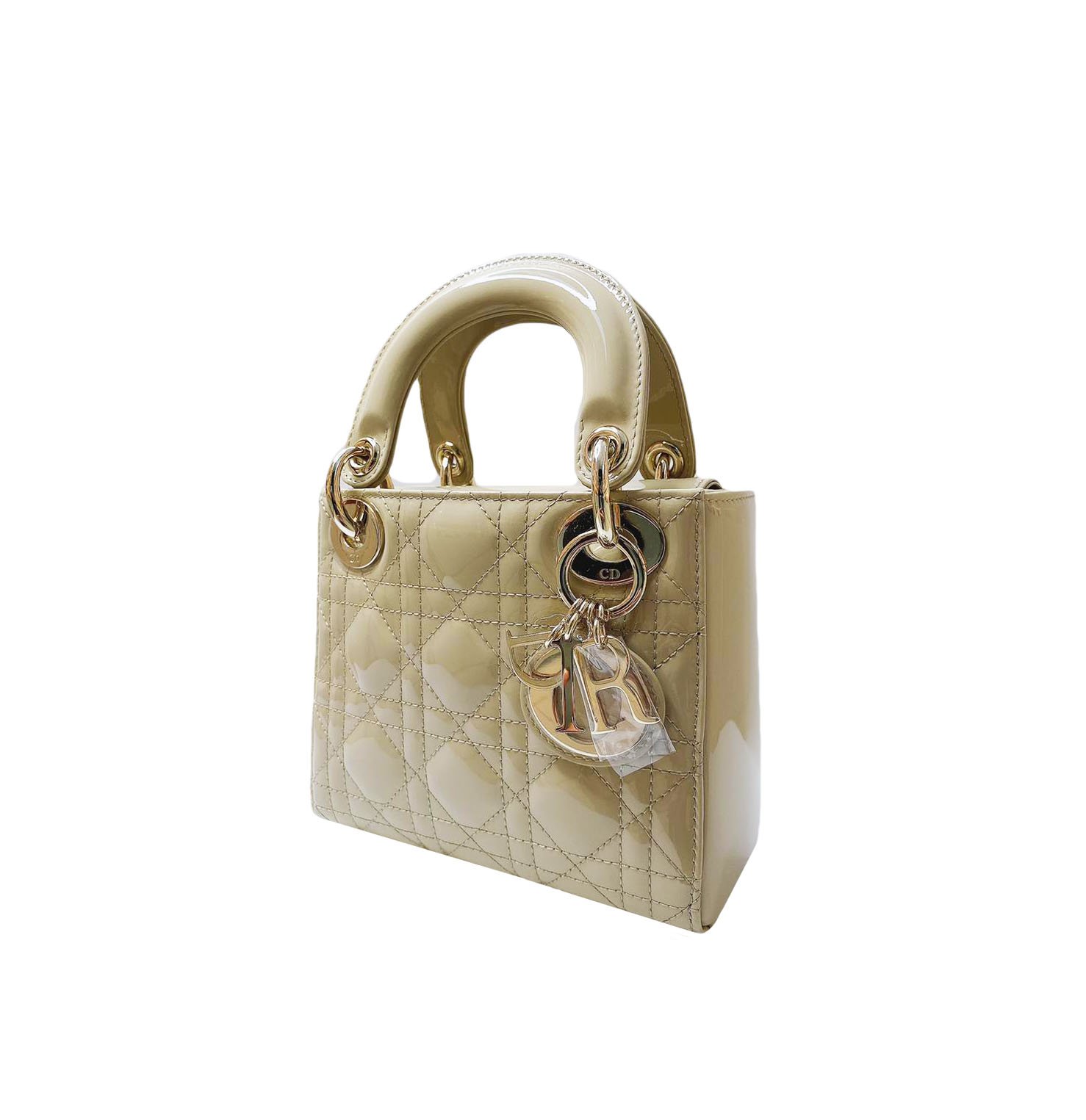 Lady dior leather handbag Dior Beige in Leather  14823490