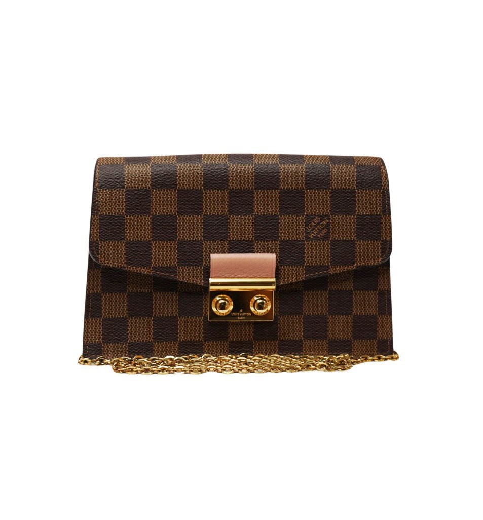 LOUIS VUITTON Croisette Compact Wallet-Damier Ebene w/ Magnolia