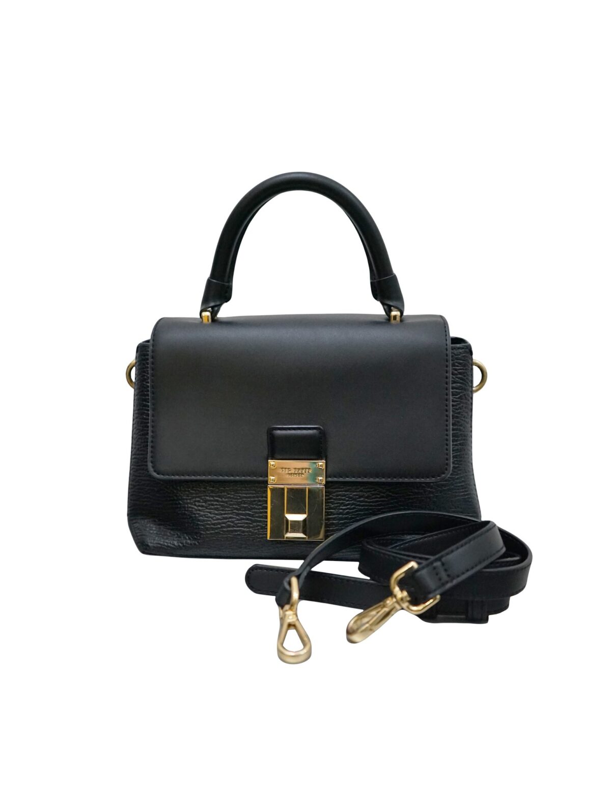 BLACK LEATHER SMALL HANDBAG