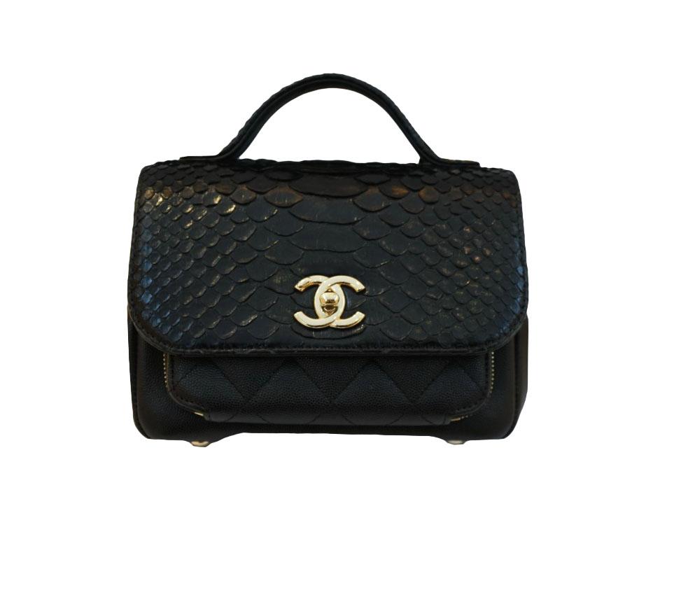 Chanel Business Affinity Tote Caviar and Python Medium Black 1779552