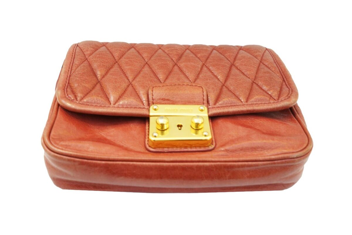 PINK QUILTED LEATHER PUSH LOCK FLAP SHOULDER BAG
