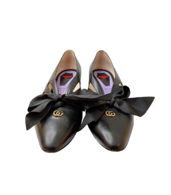 BLACK LEATHER MALAGA WITH BOW PUMPS 38 548855