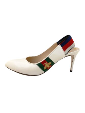 WHITE WEB SYLVIE PUMPS