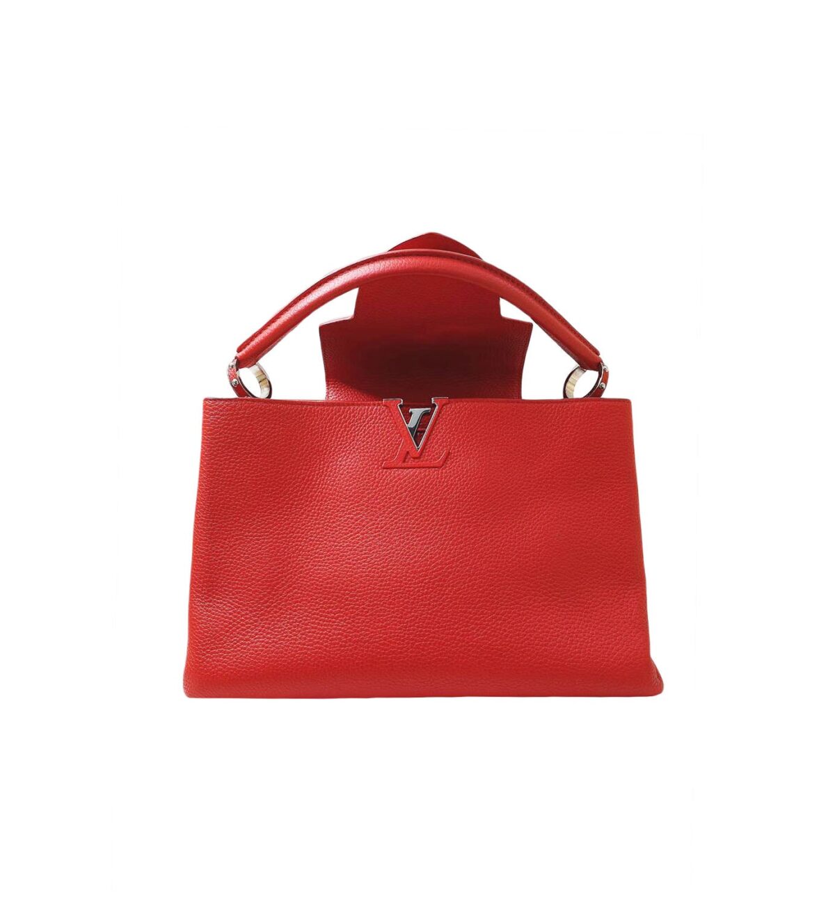 RED TAURILLON LEATHER CAPUCINE GM BAG