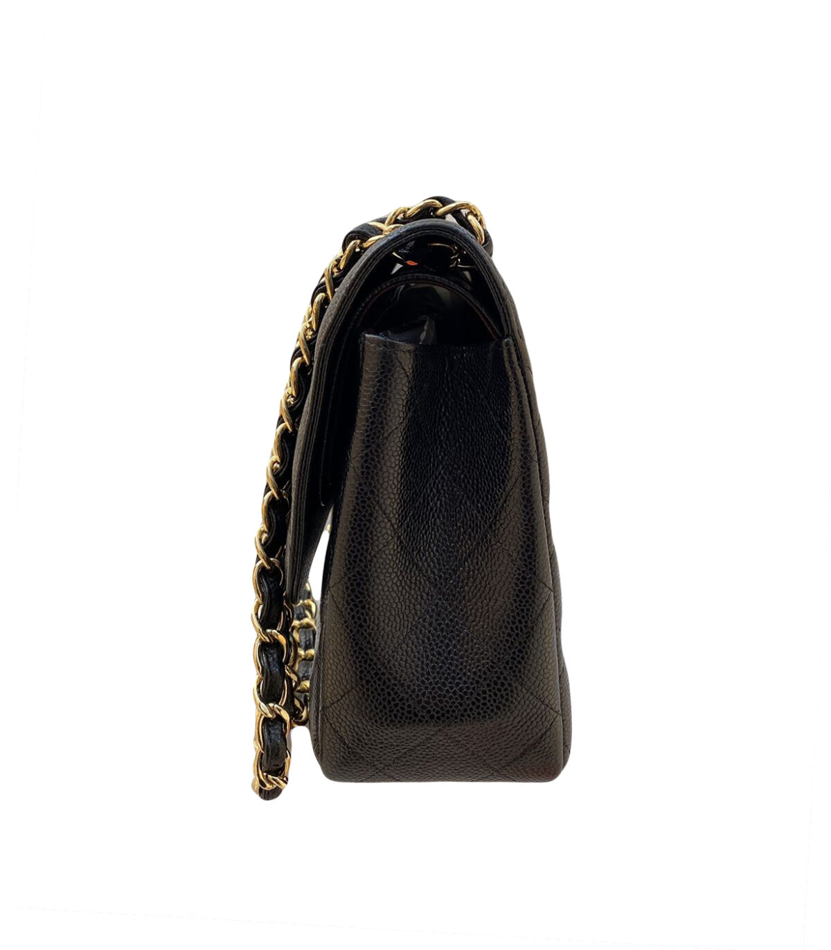 BLACK CAVIAR LEATHER CLASSIC DOUBLE FLAP JUMBO GHW HANDBAG