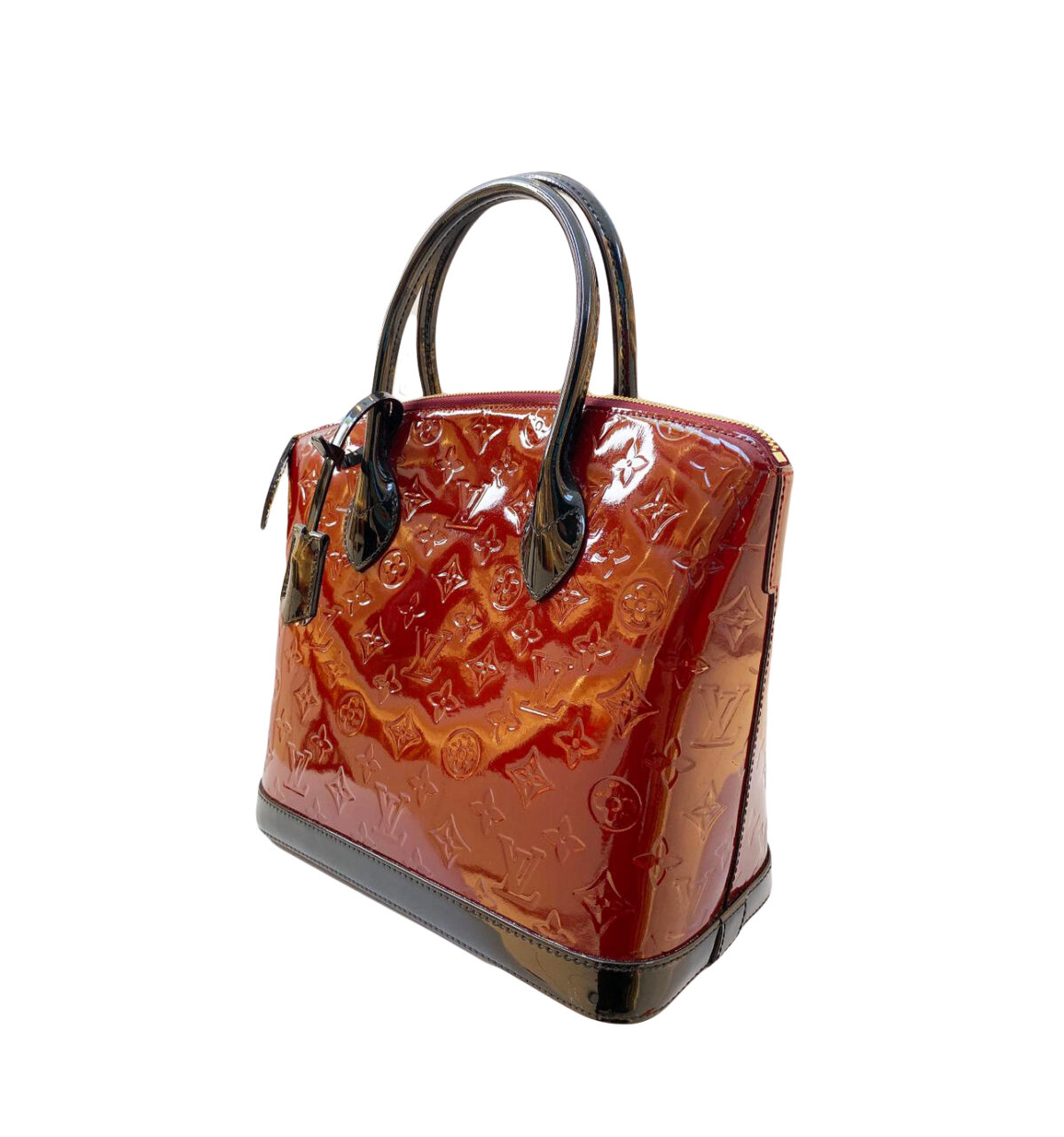 LOCKIT GRIOTTE RED VERNIS SATCHEL BAG