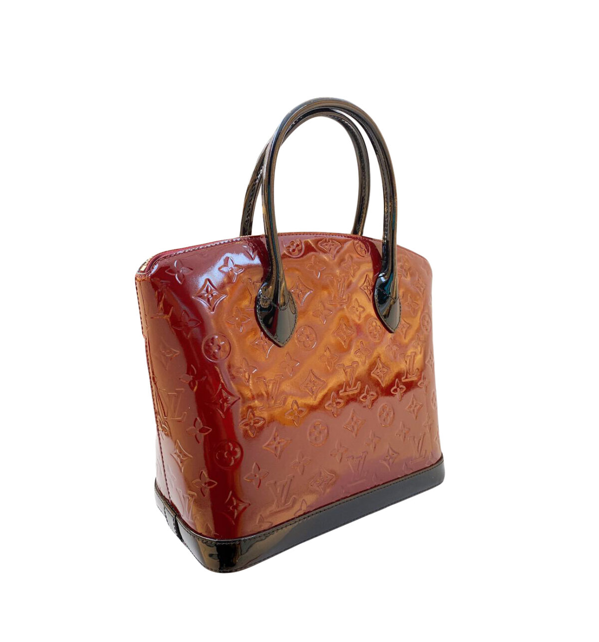 LOCKIT GRIOTTE RED VERNIS SATCHEL BAG