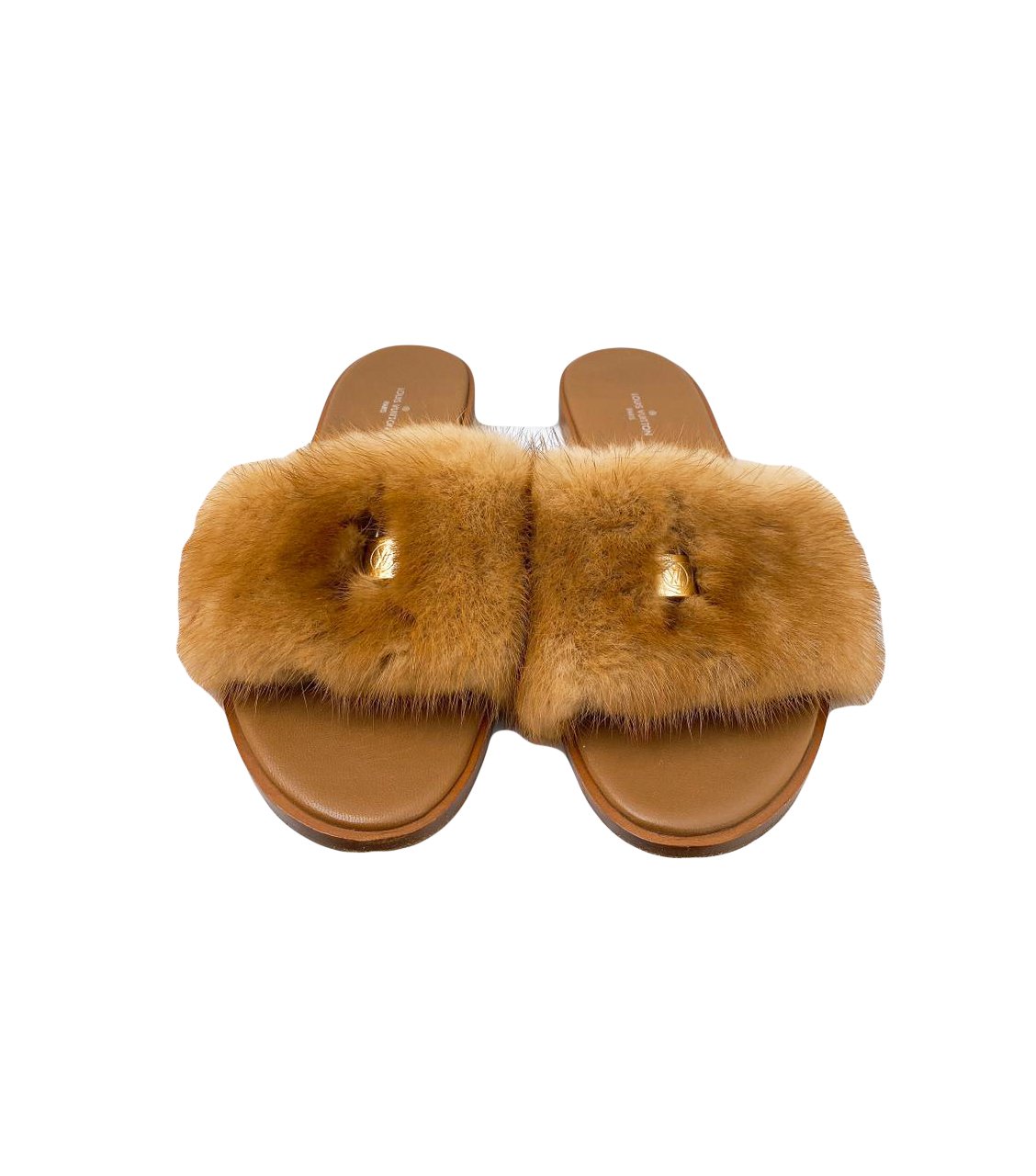 lv mink fur slides