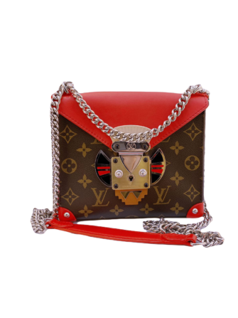 MONOGRAM CANVAS ROUGE TRIBAL MASK PM BAG