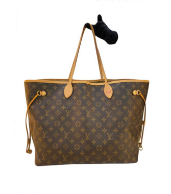 BROWN MONOGRAM CANVAS NEVERFULL TOTE BAG