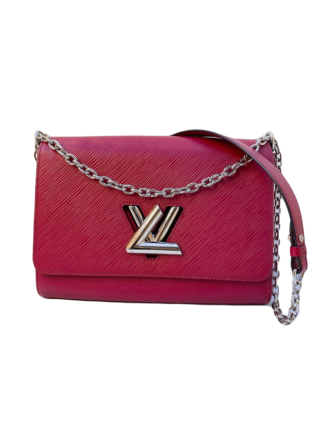 FUCHSIA EPI LEATHER TWIST GM SHOULDER BAG