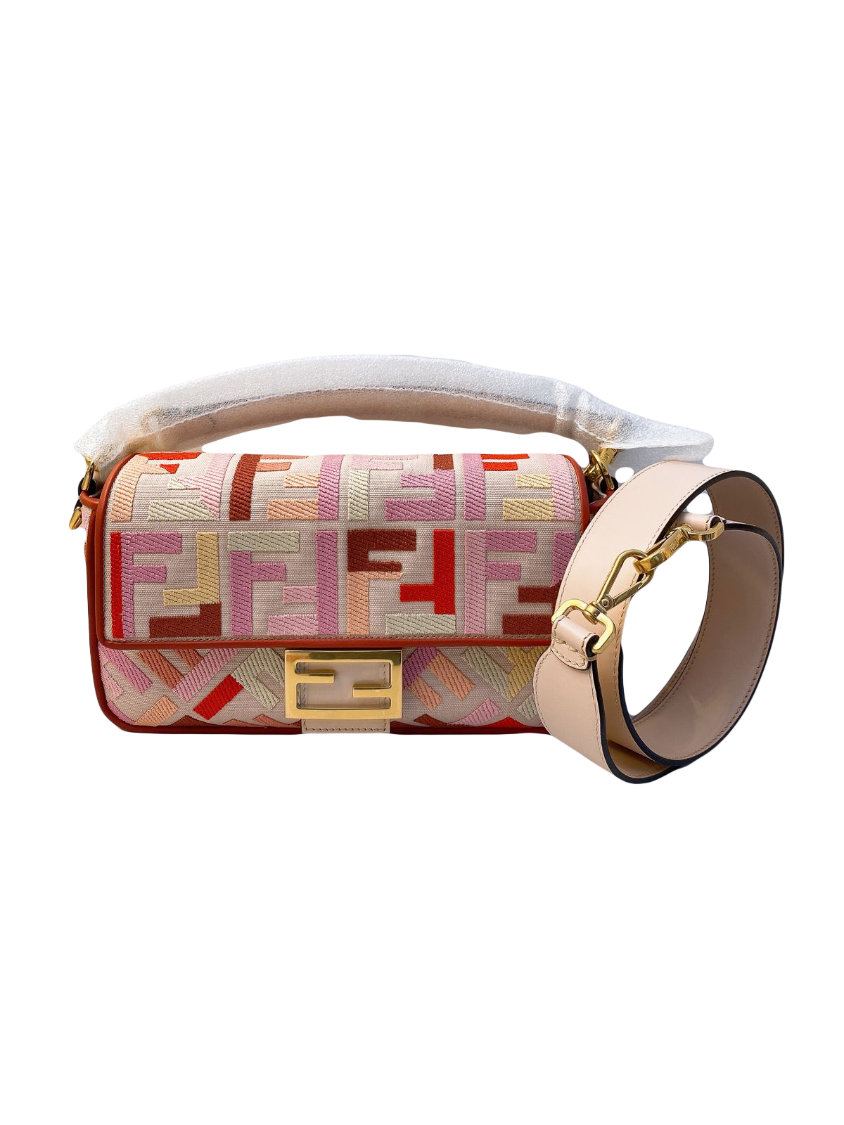 Fendi Baguette Bag In FF Motif Canvas Multicolor