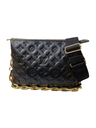 BLACK LEATHER COUSSIN PM BAG