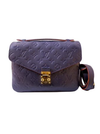 BLUE MONOGRAM EMPREINTE LEATHER POCHETTE METIS BAG