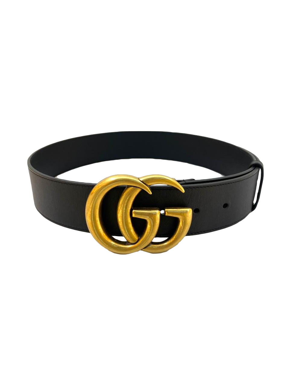 DOUBLE G WIDE BLACK LEATHER BELT - styleforless