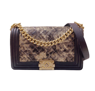 BLACK GOLD BOY MEDIUM SHOULDER BAG