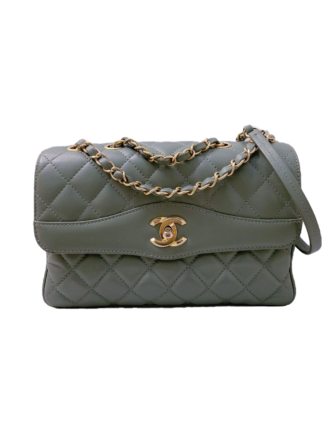 GREEN QUILTED LAMBSKIN COCO VINTAGE FLAP BAG