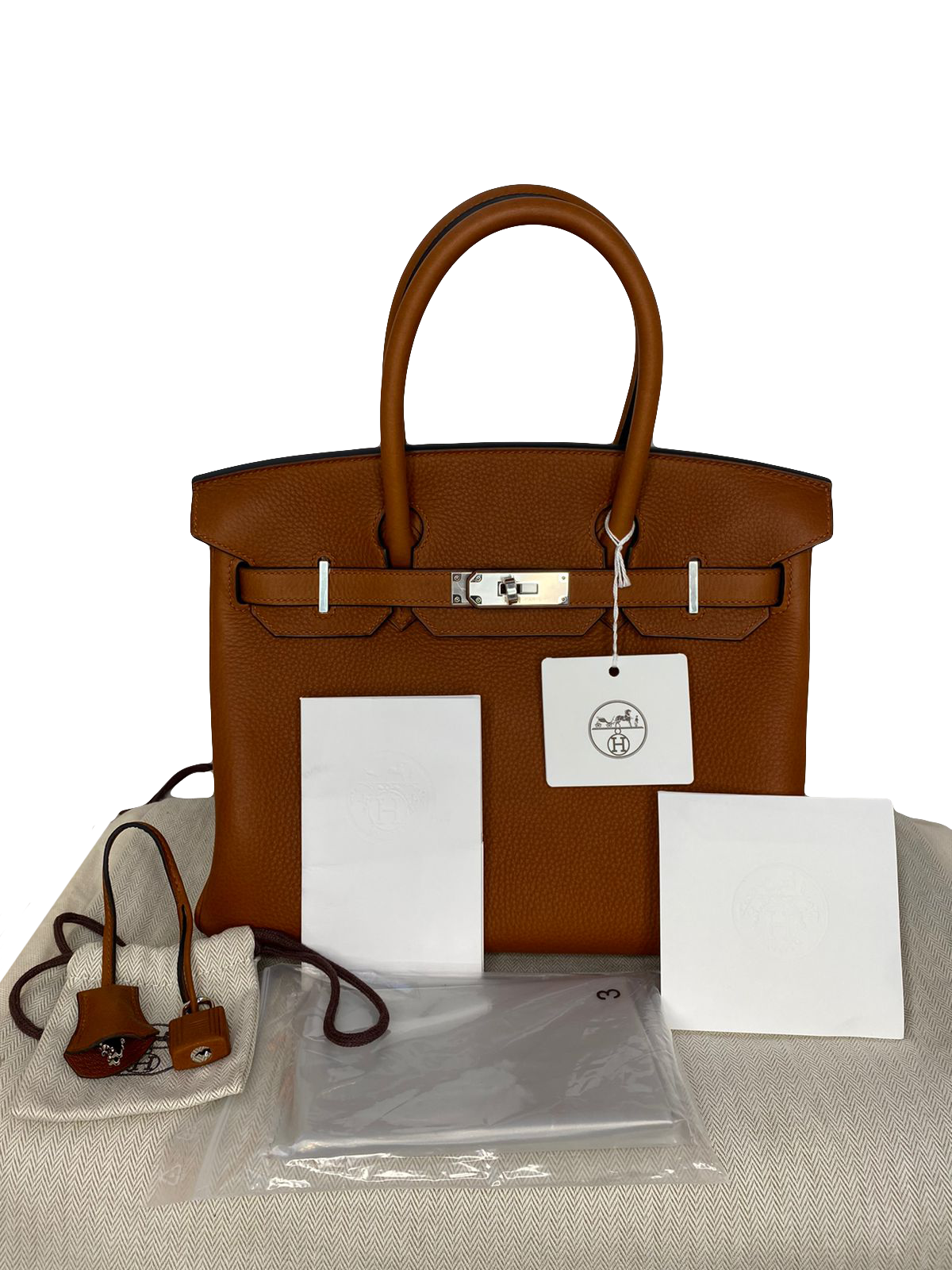 Hermès Birkin Cuivre Saddle 30 Palladium Hardware, 2023 (Like New), Brown/Silver Womens Handbag