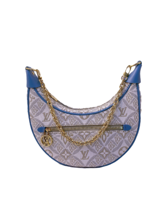 ECRU WHITE /BLUE CRUISE LOOP HANDBAG