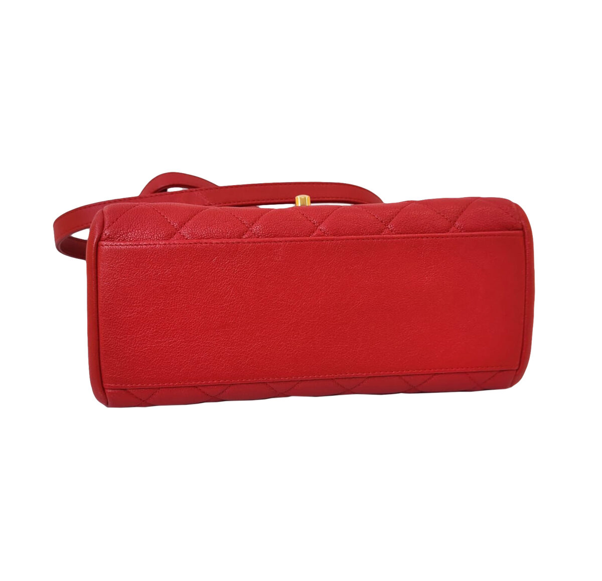 RED SHEEPSKIN LEATHER TRAPEZIO SMALL FLAP BAG
