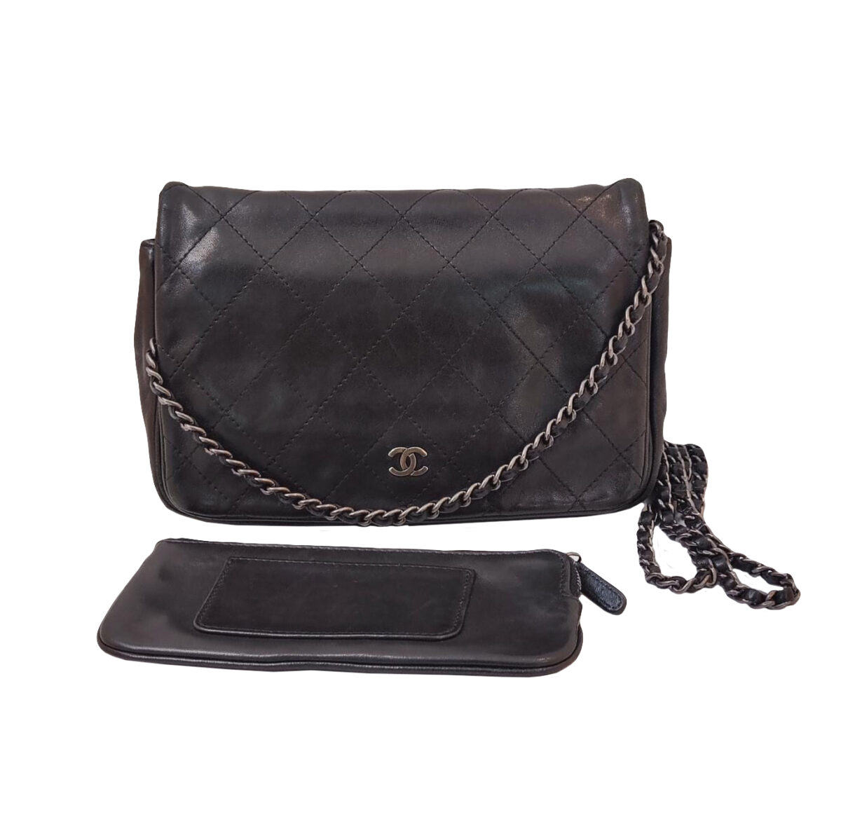 BLACK LAMBSKIN TIMELESS SMALL SINGLE FLAP BAG