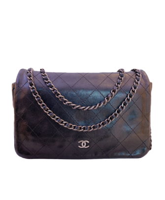 BLACK LAMBSKIN TIMELESS SMALL SINGLE FLAP BAG
